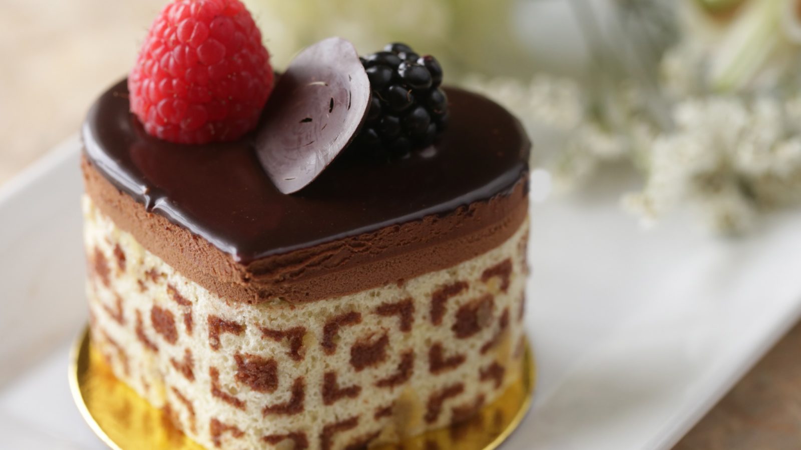 Heart-Shaped Dark Chocolate Mousse Cake